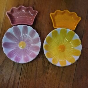 Hallmark Pink and Yellow Floral Ceramic Dish Set